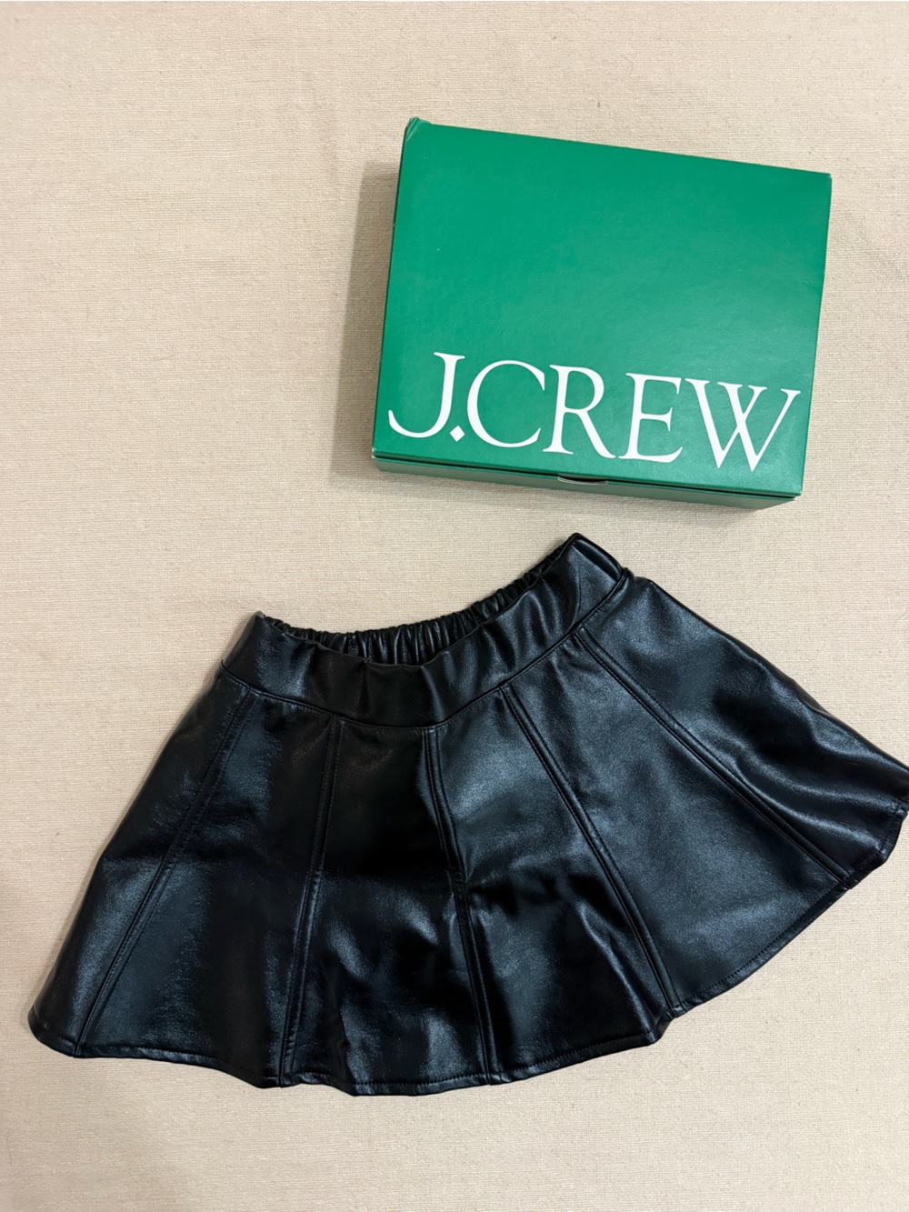 Toddler faux patent leather circle skirt